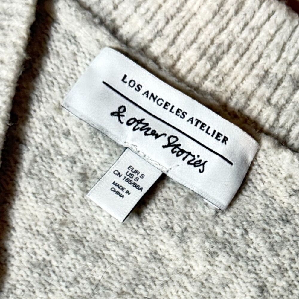 & Other Stories cozy puff sleeve cardigan sweater retro coquette